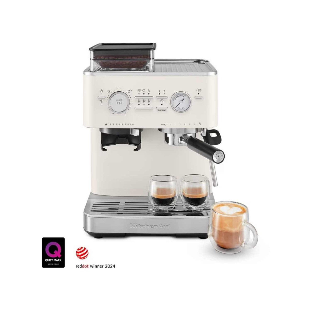 KitchenAid Μηχανή εσπρέσσο με μύλο άλεσης ημιαυτόματη Porcelain White Αυτόματες Καφετιέρες