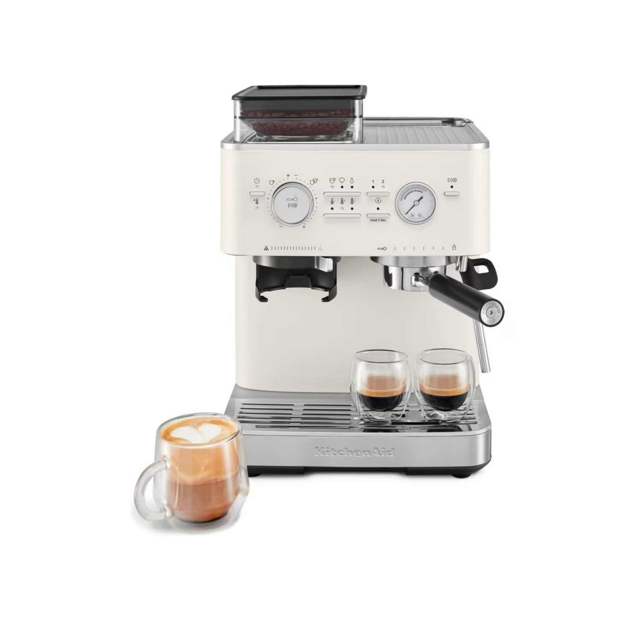 KitchenAid Μηχανή εσπρέσσο με μύλο άλεσης ημιαυτόματη Porcelain White Αυτόματες Καφετιέρες