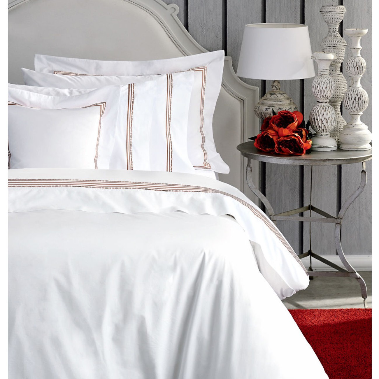 Valeron Σετ παπλωματοθήκη 240Χ220εκ. & 2 μαξιλαροθήκες λευκό/λευκό σειρά Atlas Παπλωματοθήκες