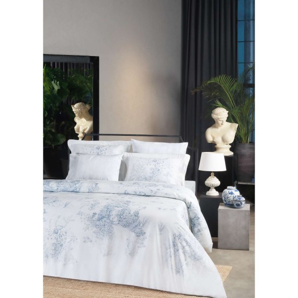 Valeron Σετ σεντόνια 240x260εκ./270x290εκ. & 2 μαξιλαροθήκες μπλε σειρά Bijou Valeron Σετ σεντόνια 240x260εκ./270x290εκ. & 2 μαξιλαροθήκες μπλε σειρά Bijou