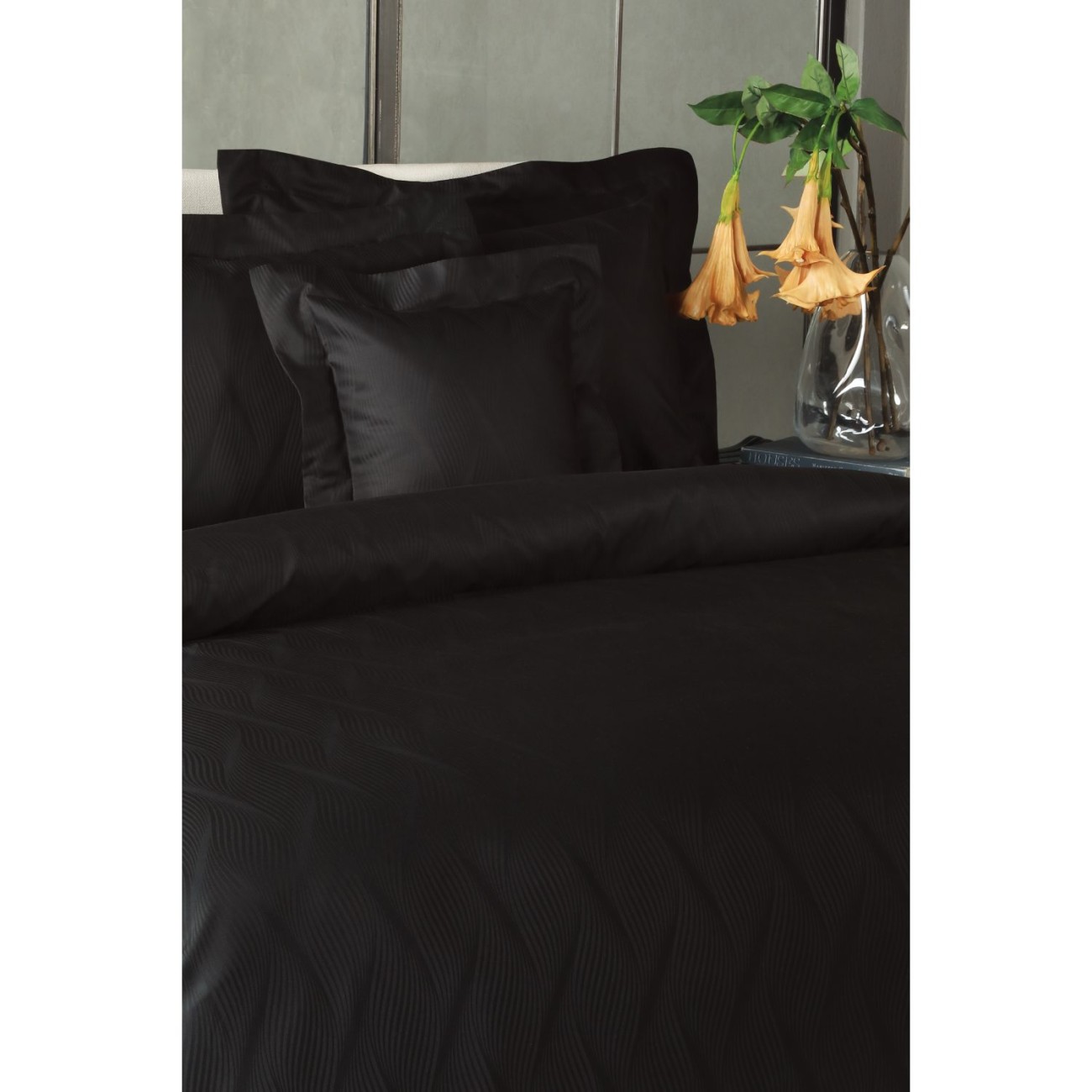Valeron Σετ σεντόνια 240x260εκ/270x290εκ. & 2 μαξιλαροθήκες μαύρο σειρά Nocturnal Σεντόνια