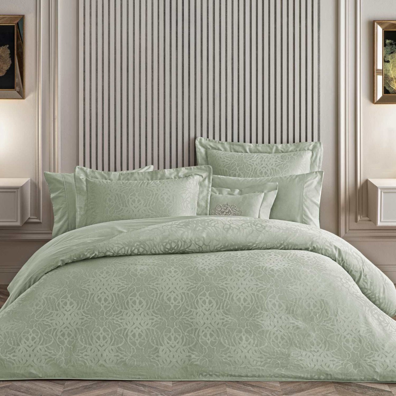 Valeron Σετ σεντόνια 240x260εκ/270x290εκ. & 2 μαξιλαροθήκες χακί σειρά Valois Σεντόνια