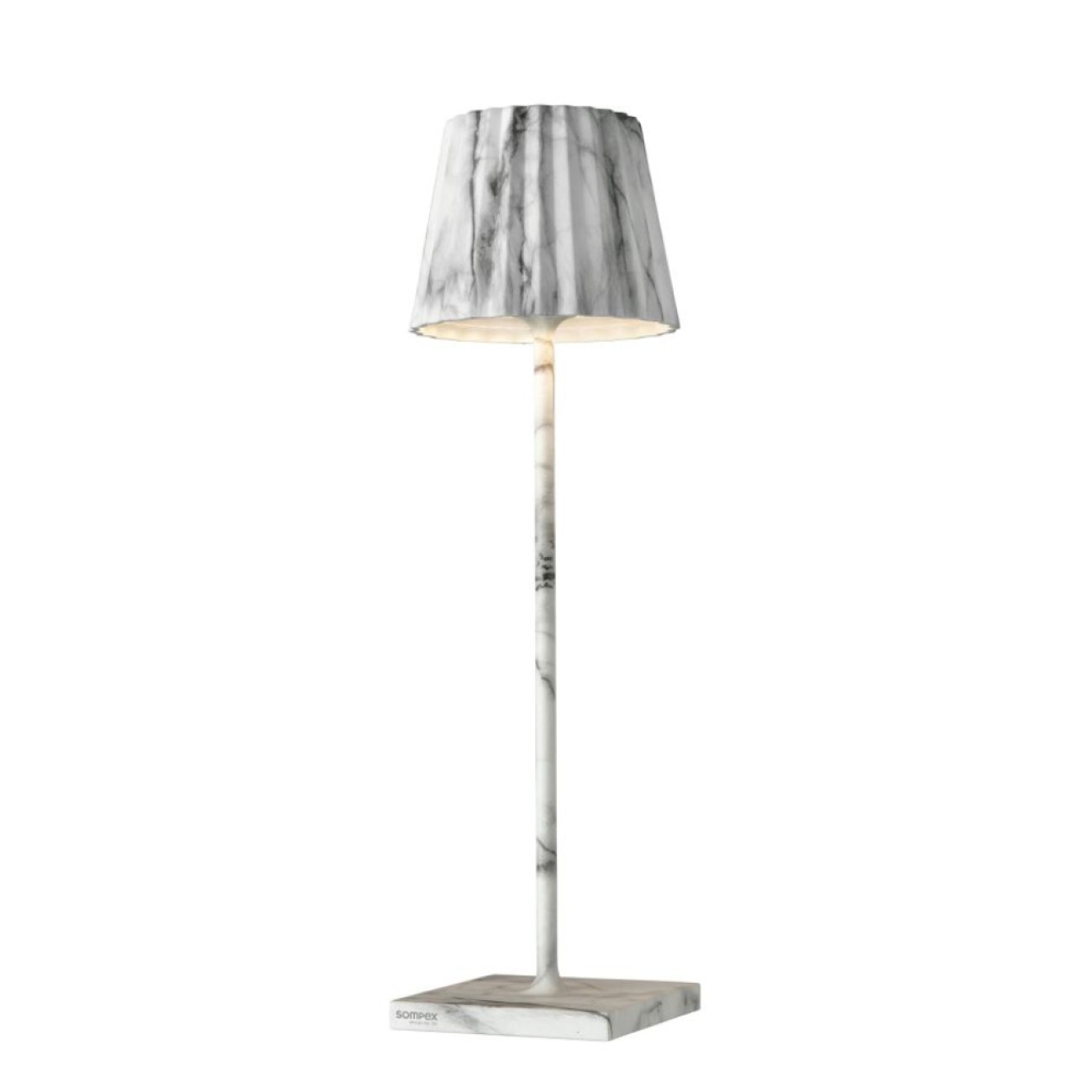 Sompex Φωτιστικό επαναφορτιζόμενο LED 38 εκ. Marmor White σειρά Troll Outdoor Φωτιστικά Εξωτερικού Χώρου