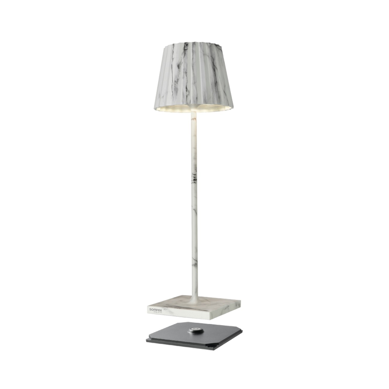 Sompex Φωτιστικό επαναφορτιζόμενο LED 38 εκ. Marmor White σειρά Troll Outdoor Φωτιστικά Εξωτερικού Χώρου