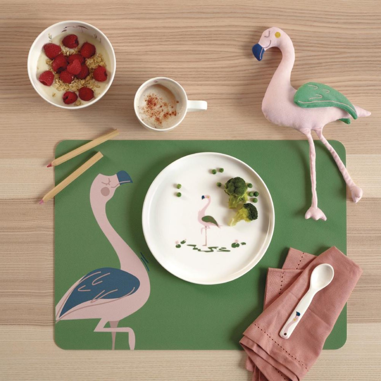 ASA Selection Σουπλά 33x46εκ. Fiona Φλαμινγκο σειρά Kids Αυγοθήκες & Σερβίρισμα