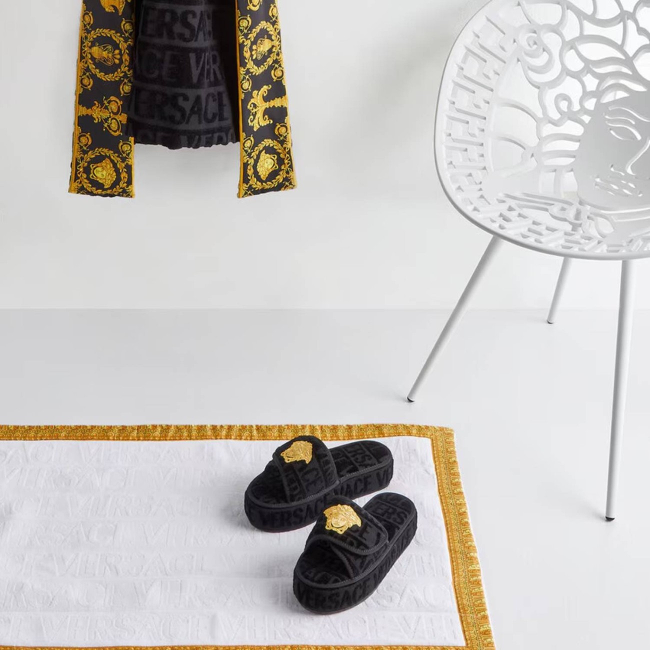 Versace Χαλάκι μπάνιου λευκό 80x60cm σειρά I Heart Baroque Πατάκια Μπάνιου