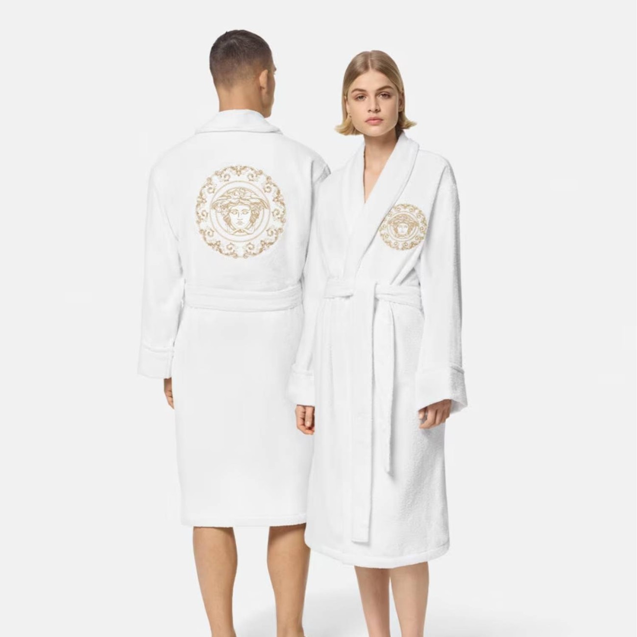 Versace Μπουρνούζι λευκό/χρυσό large σειρά Medusa Gala Μπουρνούζια