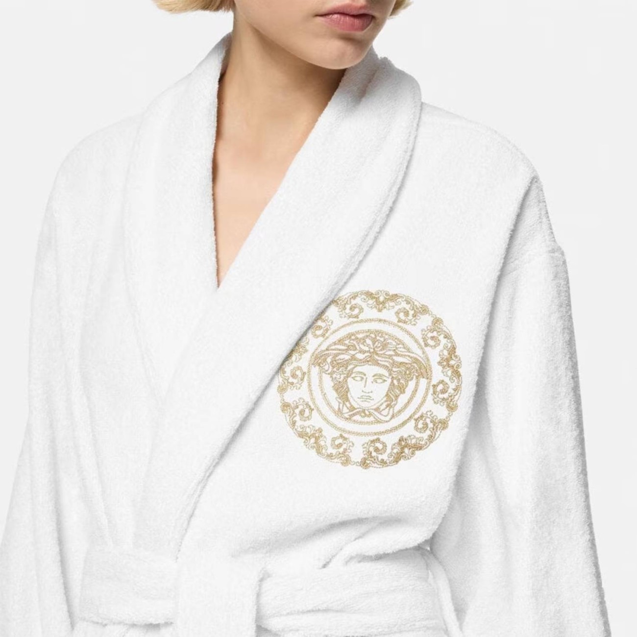 Versace Μπουρνούζι λευκό/χρυσό large σειρά Medusa Gala Μπουρνούζια