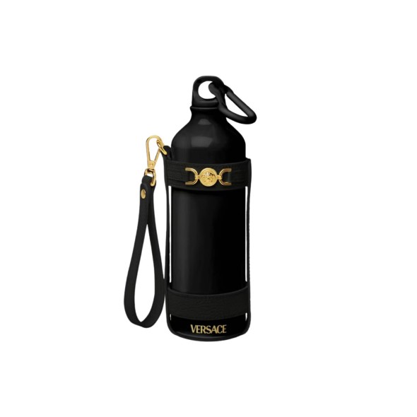 Versace Μπουκάλι θερμός 500ml & δερμάτινη θήκη μαύρο σειρά Medusa 95