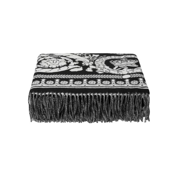 Versace Ριχτάρι140x140cm λευκό/μαύρο σειρά Crete de Fleur Versace Ριχτάρι140x140cm λευκό/μαύρο σειρά Crete de Fleur