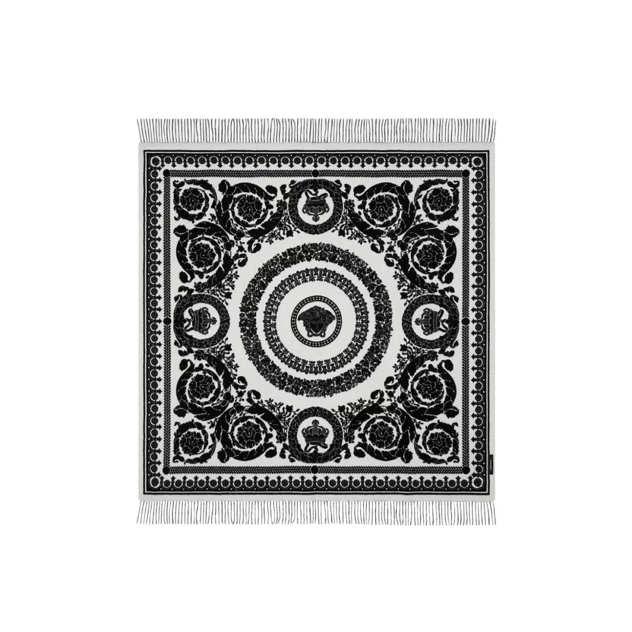 Versace Ριχτάρι 140x140cm λευκό/μαύρο σειρά Crete de Fleur Παπλώματα