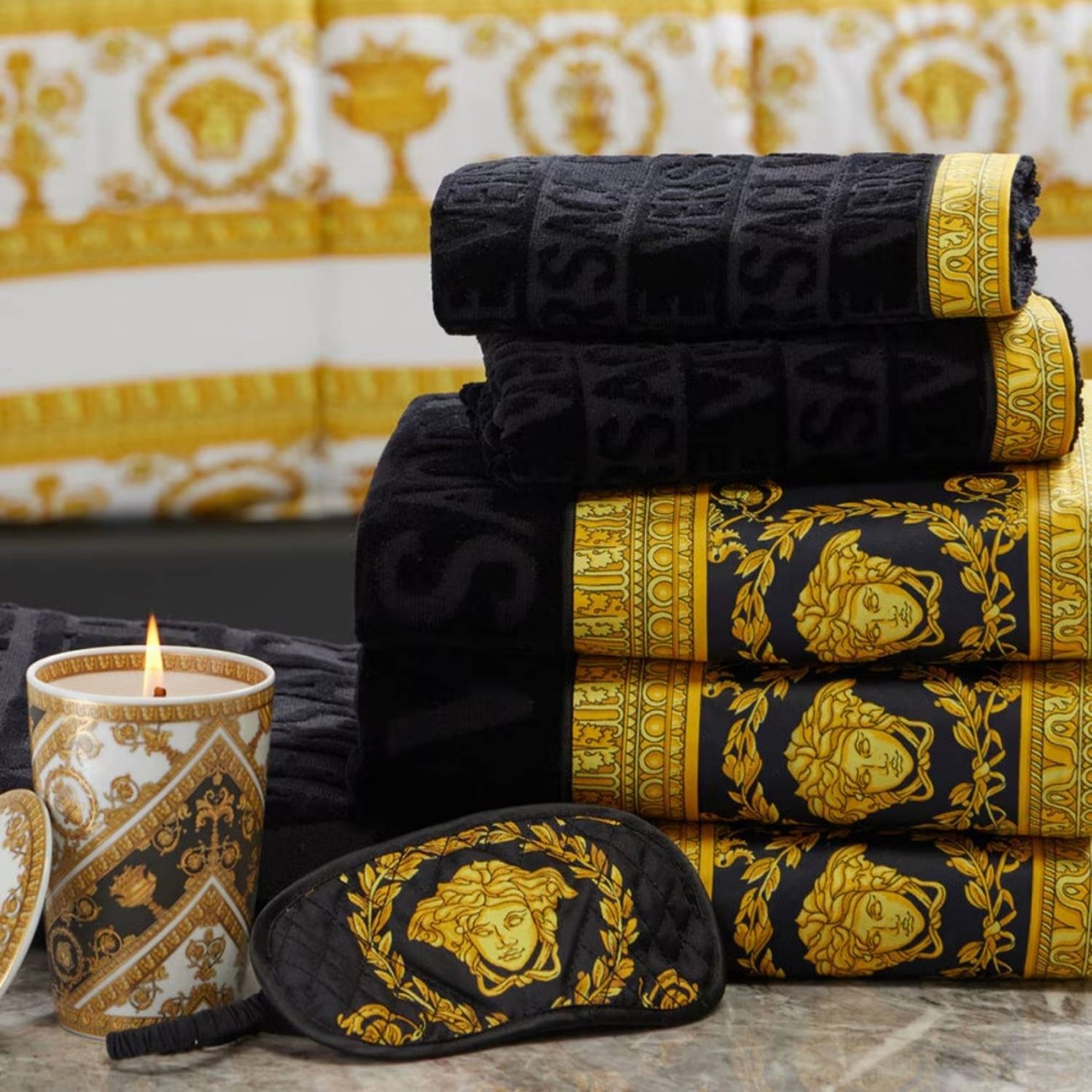 Versace Πετσέτες σετ 5 τεμ. μαύρο σειρά I Heart Baroque Πετσέτες