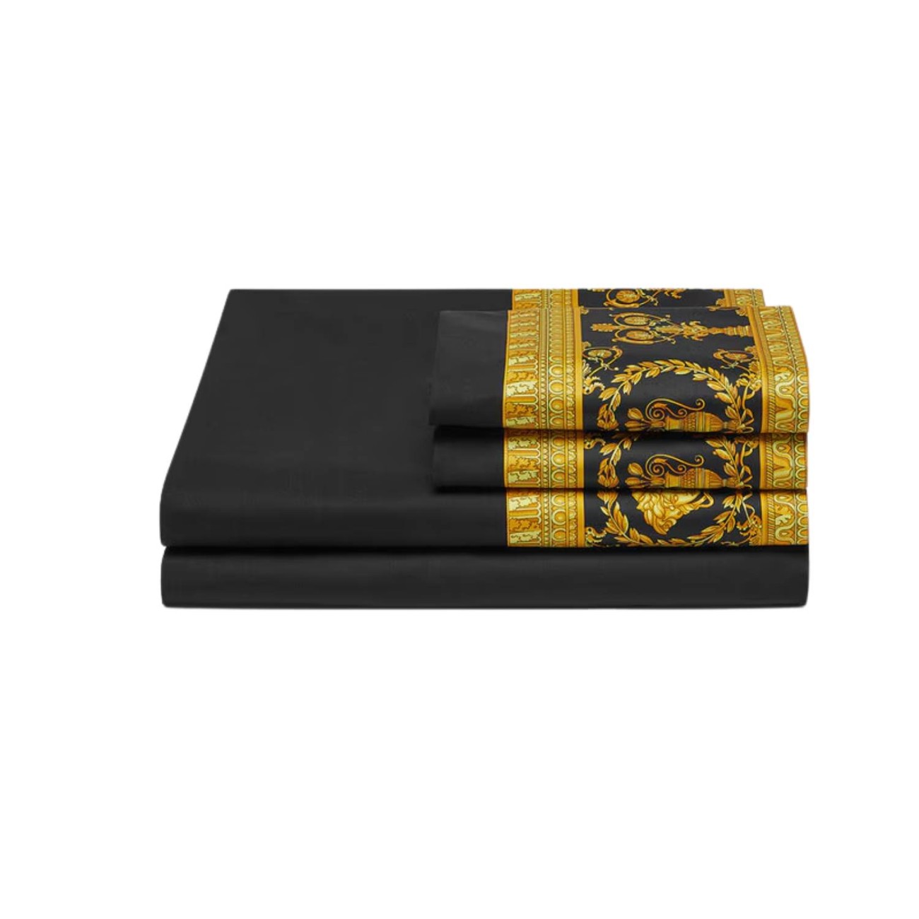 Versace Σετ σεντόνια 280x290cm/200x205cm & 2 μαξ/κες 53x94cm μαύρο/χρυσό σειρά I Heart Baroque Σεντόνια