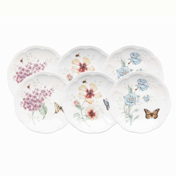 Lenox Σετ 6 τεμαχίων πιάτα party 15,2cm σειρά Butterfly Meadow Lenox Σετ 6 τεμαχίων πιάτα party 15,2cm σειρά Butterfly Meadow