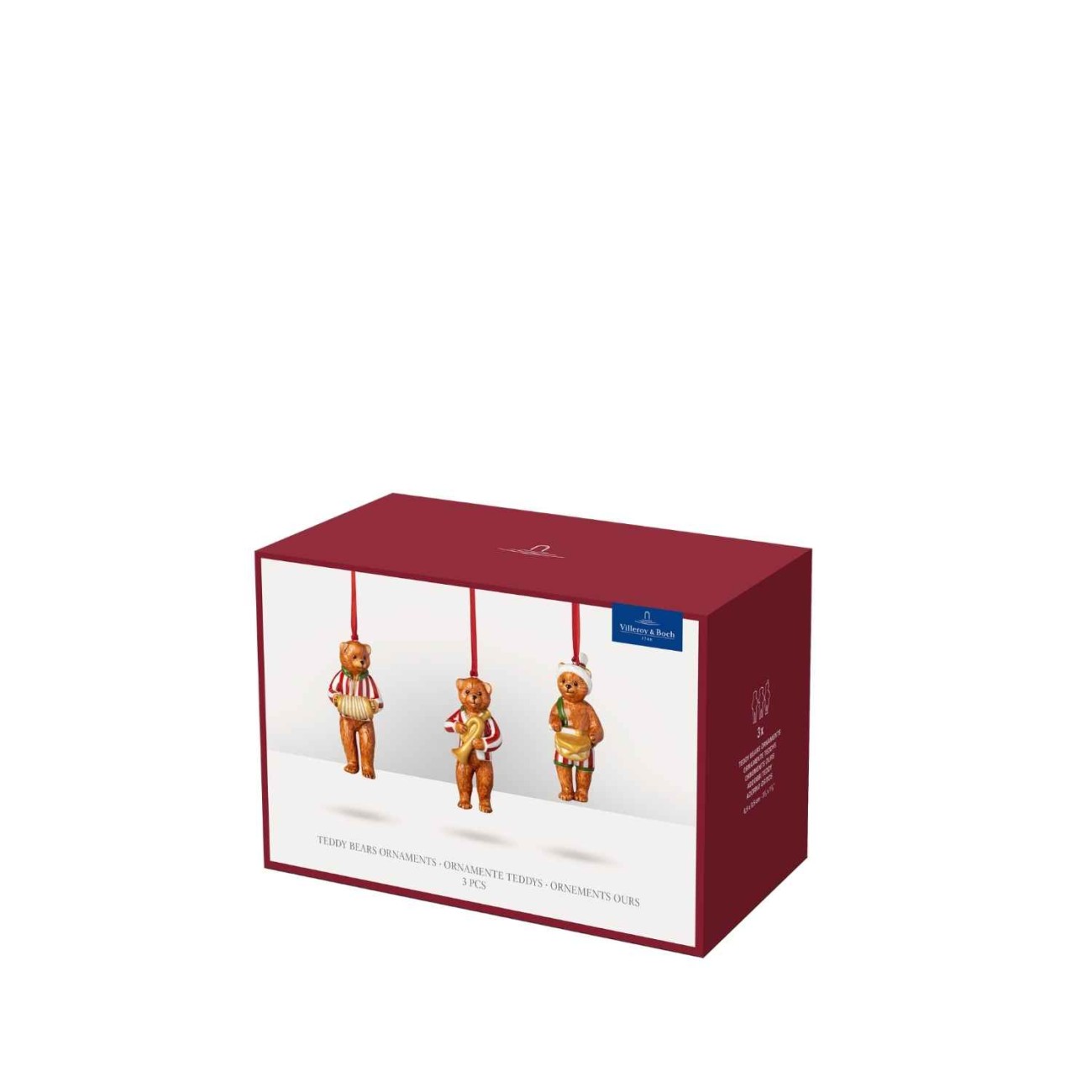 Villeroy & Boch Στολίδι πορσελάνινο σετ 3 τεμ. Teddy Bears σειρά Nostalgic Ornaments Χριστουγεννιάτικα