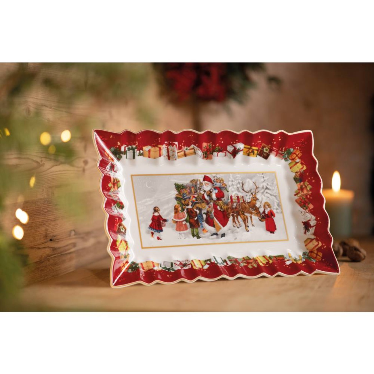 Villeroy & Boch Πιατέλλα παραλληλόγραμμη 35Χ23Χ3,5 εκ. Santa and Kids σειρά Toy's Fantasy Χριστουγεννιάτικα