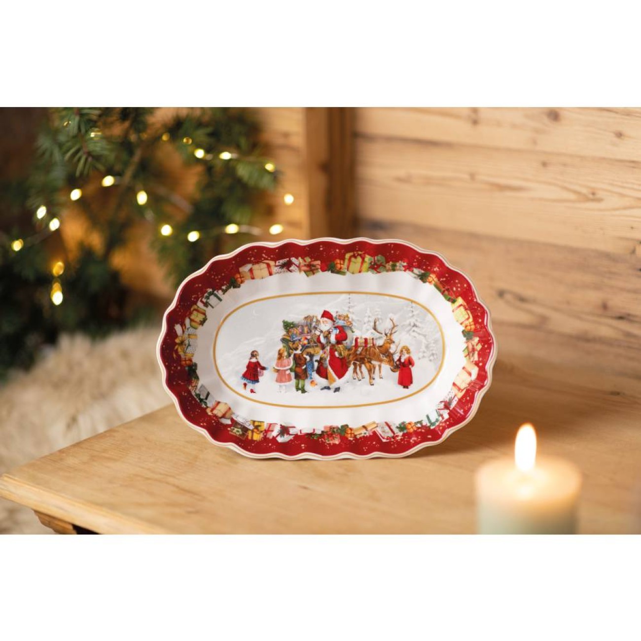 Villeroy & Boch Μπολ οβάλ μεγάλο 29x19x5,5 εκ. Santa and Kids σειρά Toy's Fantasy Χριστουγεννιάτικα