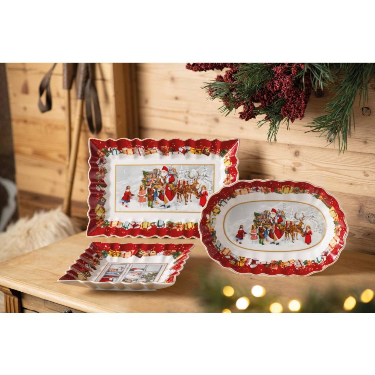 Villeroy & Boch Μπολ οβάλ μεγάλο 29x19x5,5 εκ. Santa and Kids σειρά Toy's Fantasy Χριστουγεννιάτικα