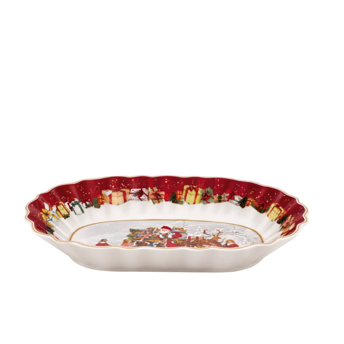 Villeroy & Boch Μπολ οβάλ μεγάλο 29x19x5,5 εκ. Santa and Kids σειρά Toy's Fantasy Χριστουγεννιάτικα