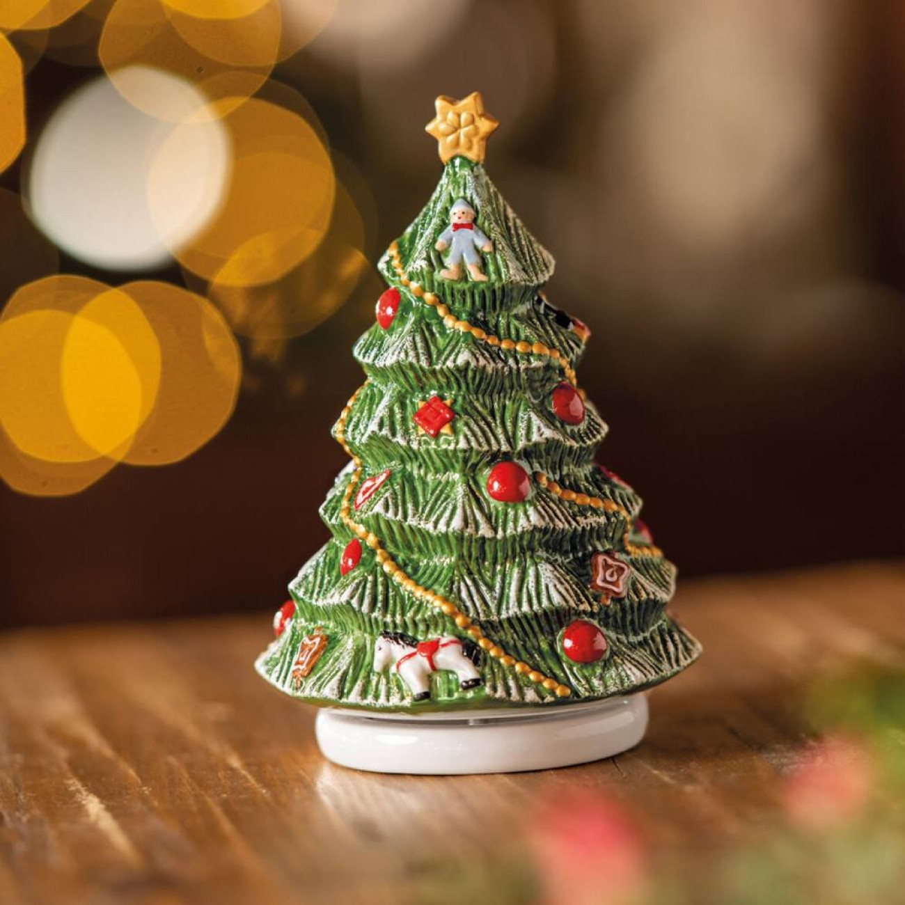 Villeroy & Boch Διακοσμητικό μουσικό 16 εκ. Christmas Tree turning σειρά Nostalgic Melody Χριστουγεννιάτικα