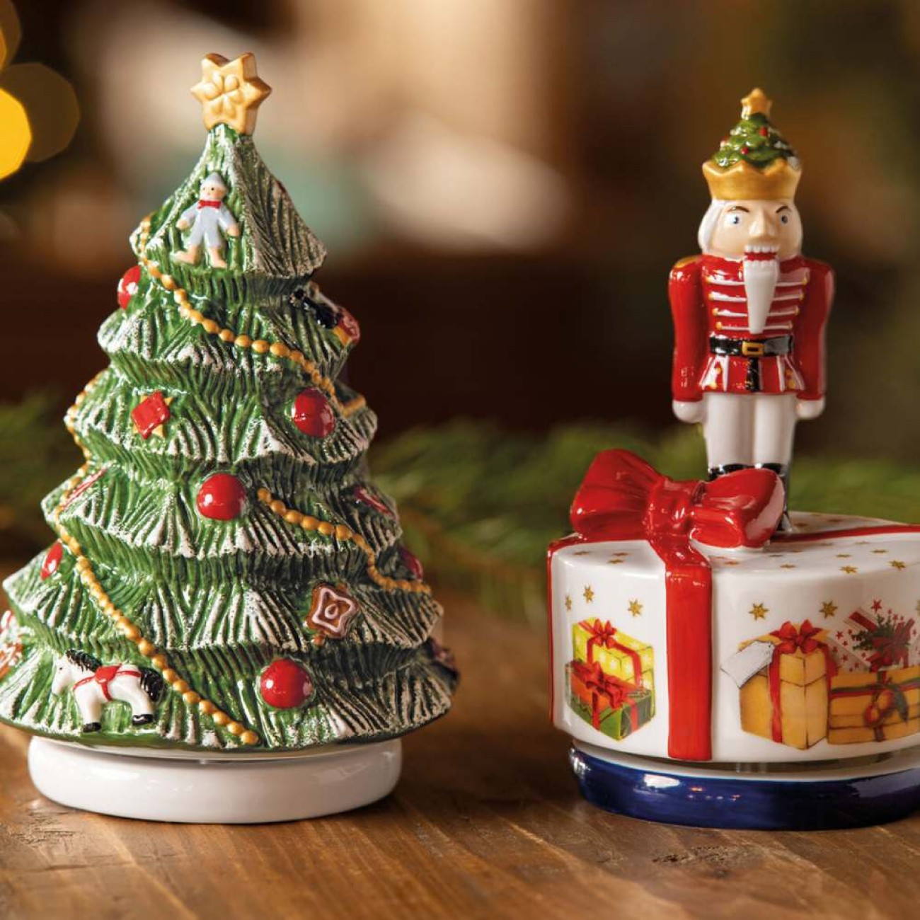 Villeroy & Boch Διακοσμητικό μουσικό 16 εκ. Christmas Tree turning σειρά Nostalgic Melody Χριστουγεννιάτικα