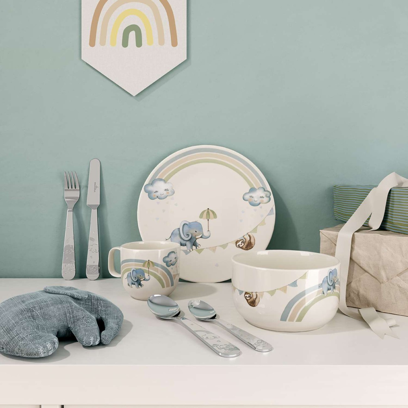 Villeroy & Boch Παιδικό σετ 7 τεμ. Walk Like an Elephant σειρά Boho Kids Παιδικά Σετ Φαγητού