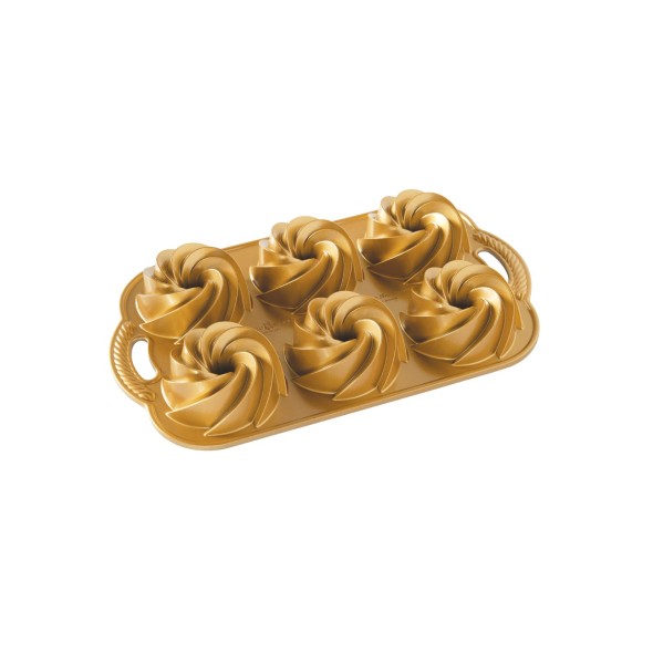 Nordic Ware Φόρμα για 6 μικρά κέικ με τρύπα Heritage 38x22,5x4,5εκ. σειρά Premier Gold Nordic Ware Φόρμα για 6 μικρά κέικ με τρύπα Heritage 38x22,5x4,5εκ. σειρά Premier Gold
