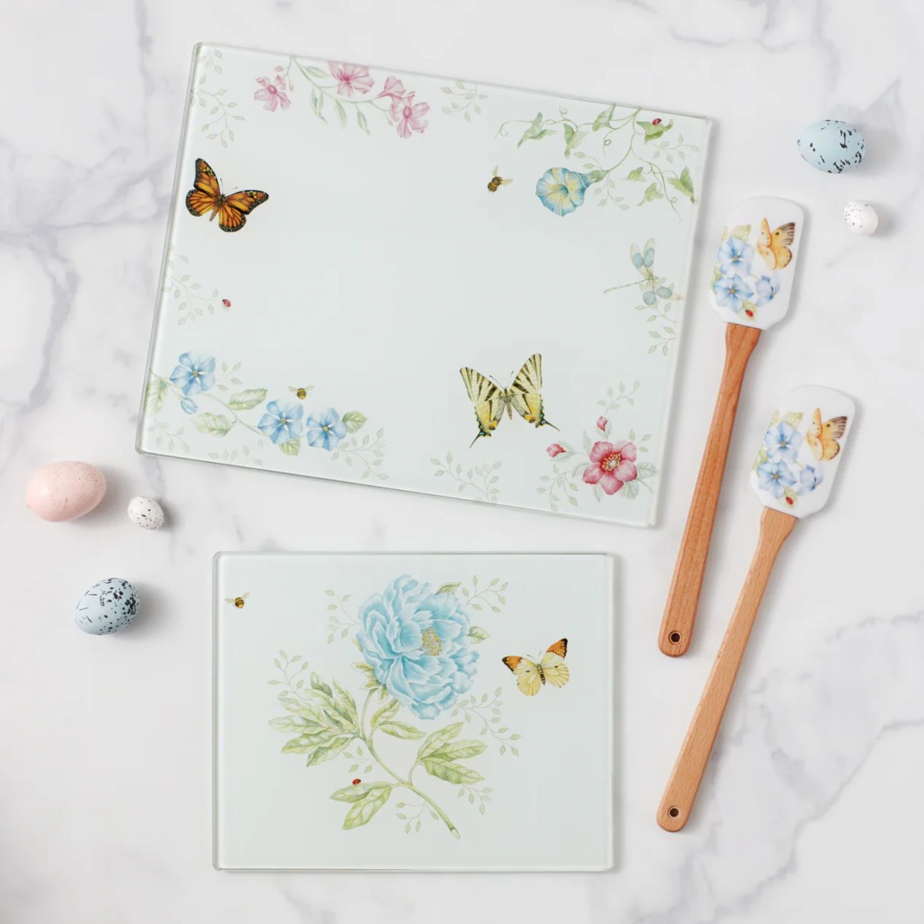 Lenox Βάση κοπής & δίσκος 20,32 x 25.4 x 1.27εκ Butterfly Meadow Μαχαίρια Κουζίνας & Βάσεις κοπής