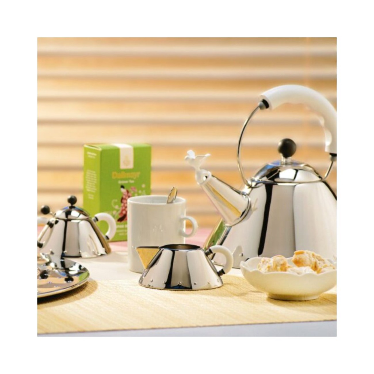 Alessi Βραστήρας 2L 22,5x22 εκ. λευκό χερούλι σειρά Kettle Καφές/ Τσάι