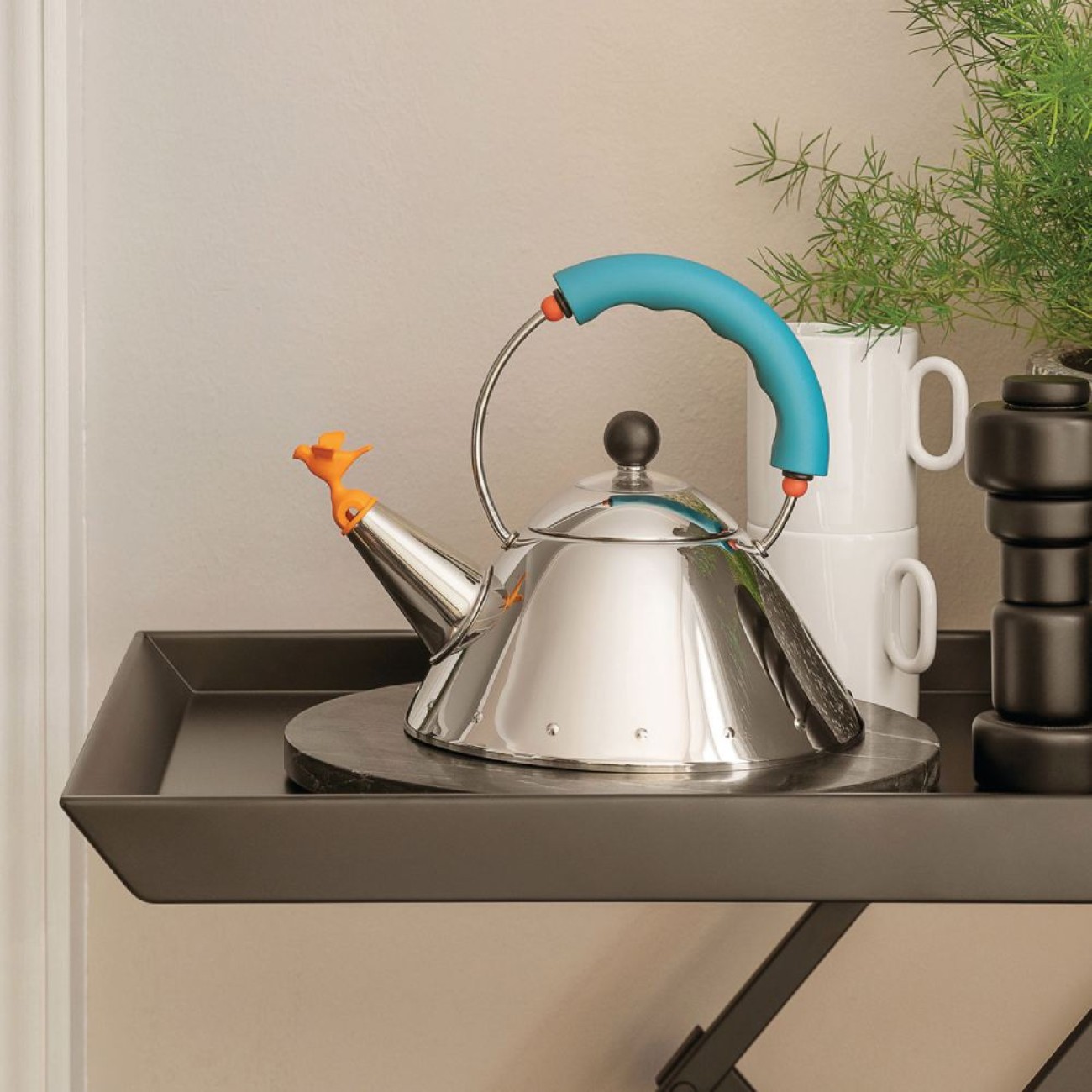 Alessi Βραστήρας 1lt. γαλάζιο χερούλι σειρά Kettle Καφές/ Τσάι