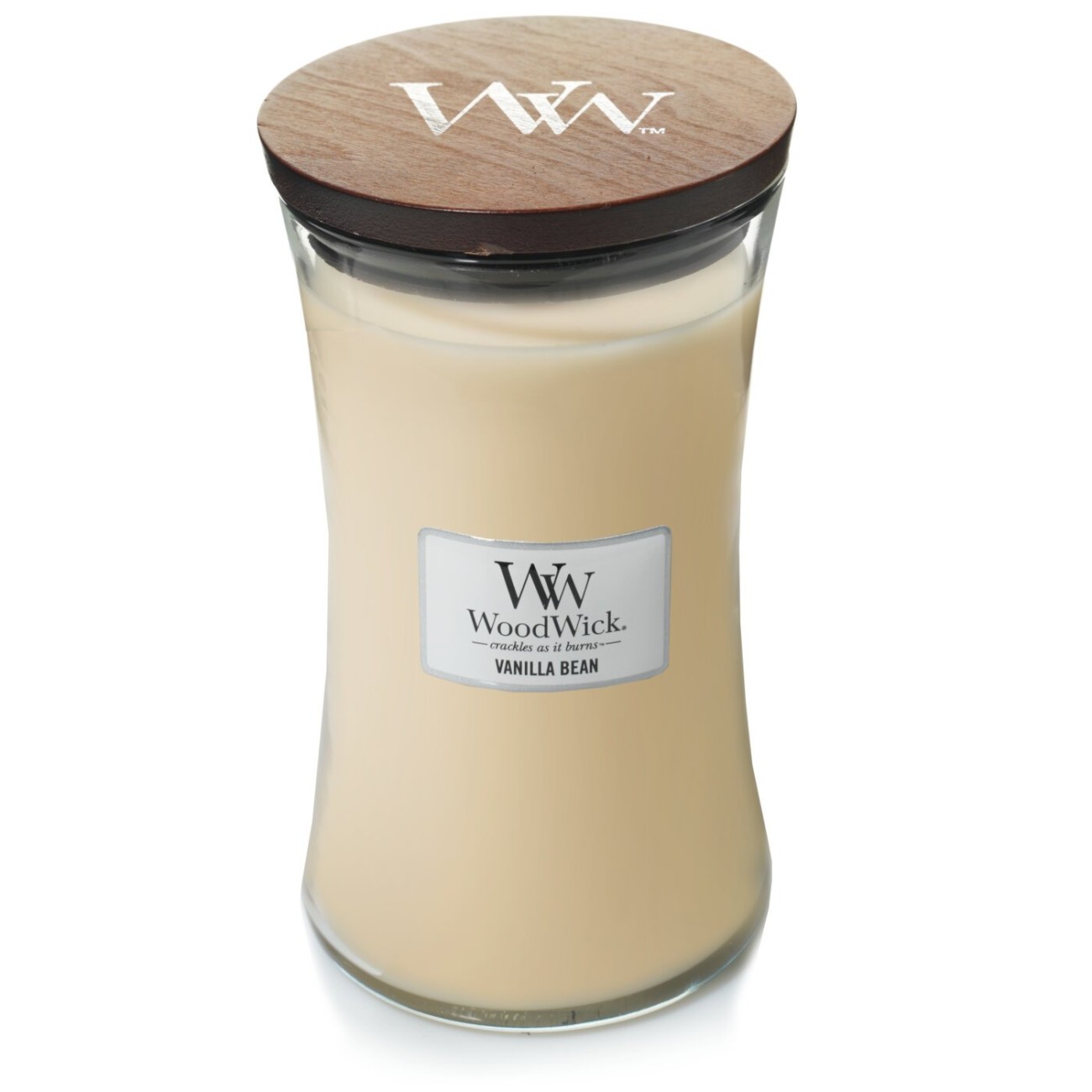 WoodWick Αρωματικό Κερί σε Γυάλινο Δοχείο Large σειρά Vanilla Bean Γυάλινα δοχεία Woodwick