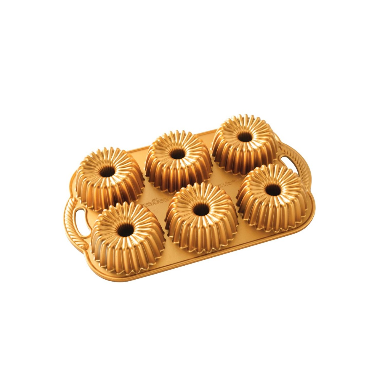 Nordic Ware Φόρμα για 6 μικρά κέικ με τρύπα Brilliance 38x23x5εκ. σειρά Premier Gold Φόρμες Κέικ