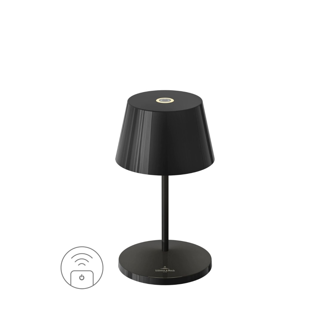 Villeroy & Boch Λάμπα 20 εκ./2,2W Black Ceramic Led στρογγυλή βάση σειρά Seoul RC Sompex Επιτραπέζια/Επαναφορτιζόμενα