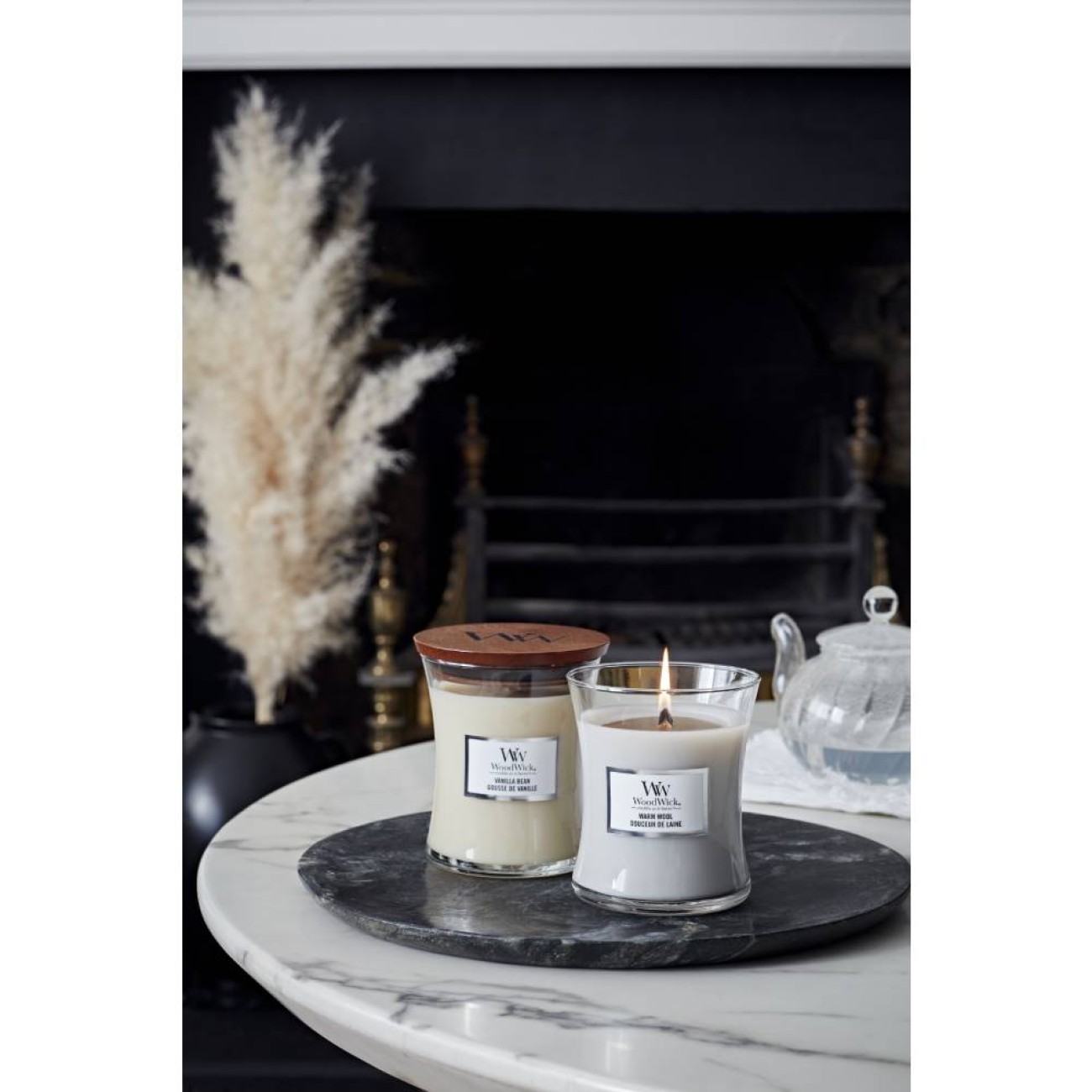 WoodWick Αρωματικό Κερί σε Γυάλινο Δοχείο Small σειρά Vanilla Bean Γυάλινα δοχεία Woodwick