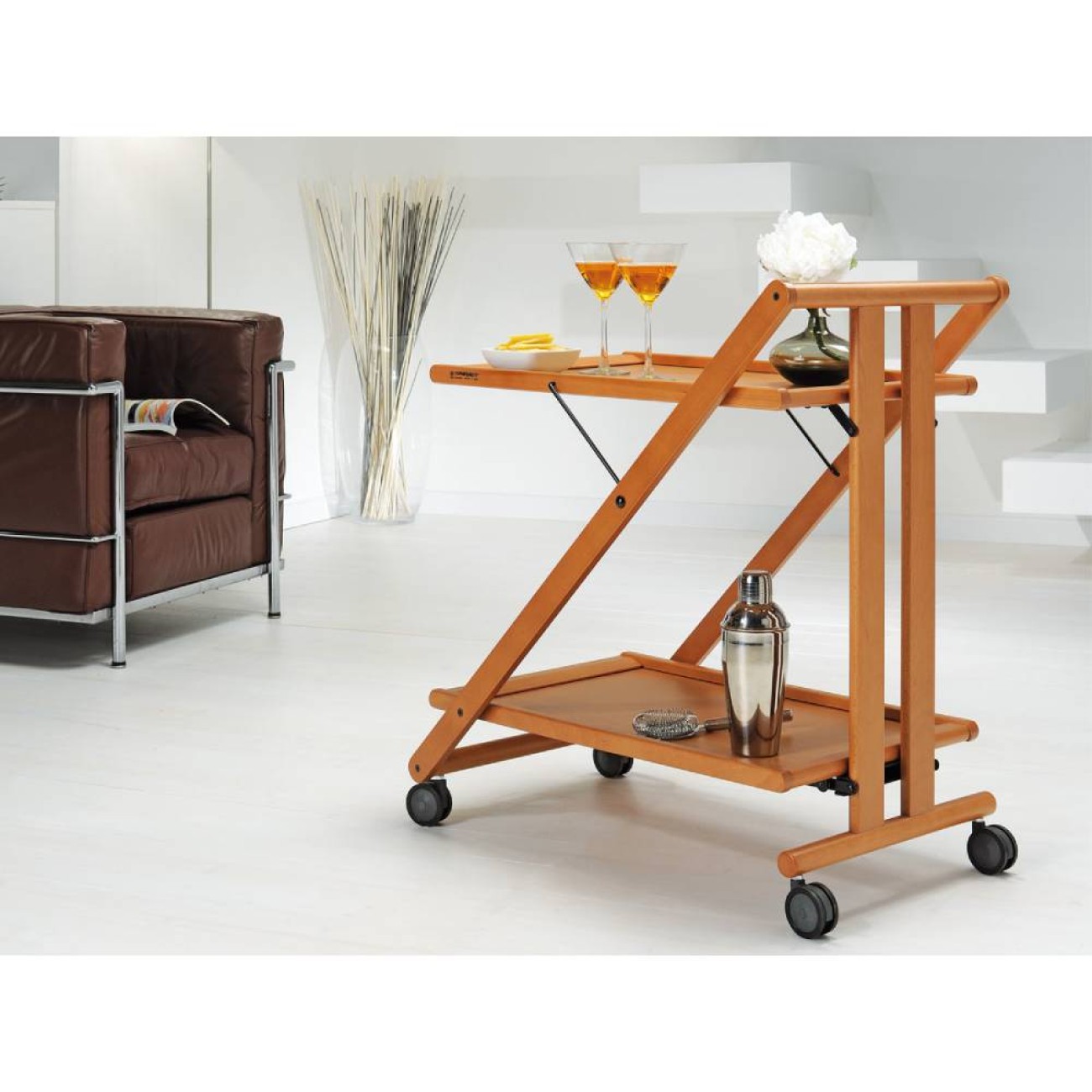 Foppapedretti Trolley walnut σειρά Sprint Τρόλεϊ/μπαρ