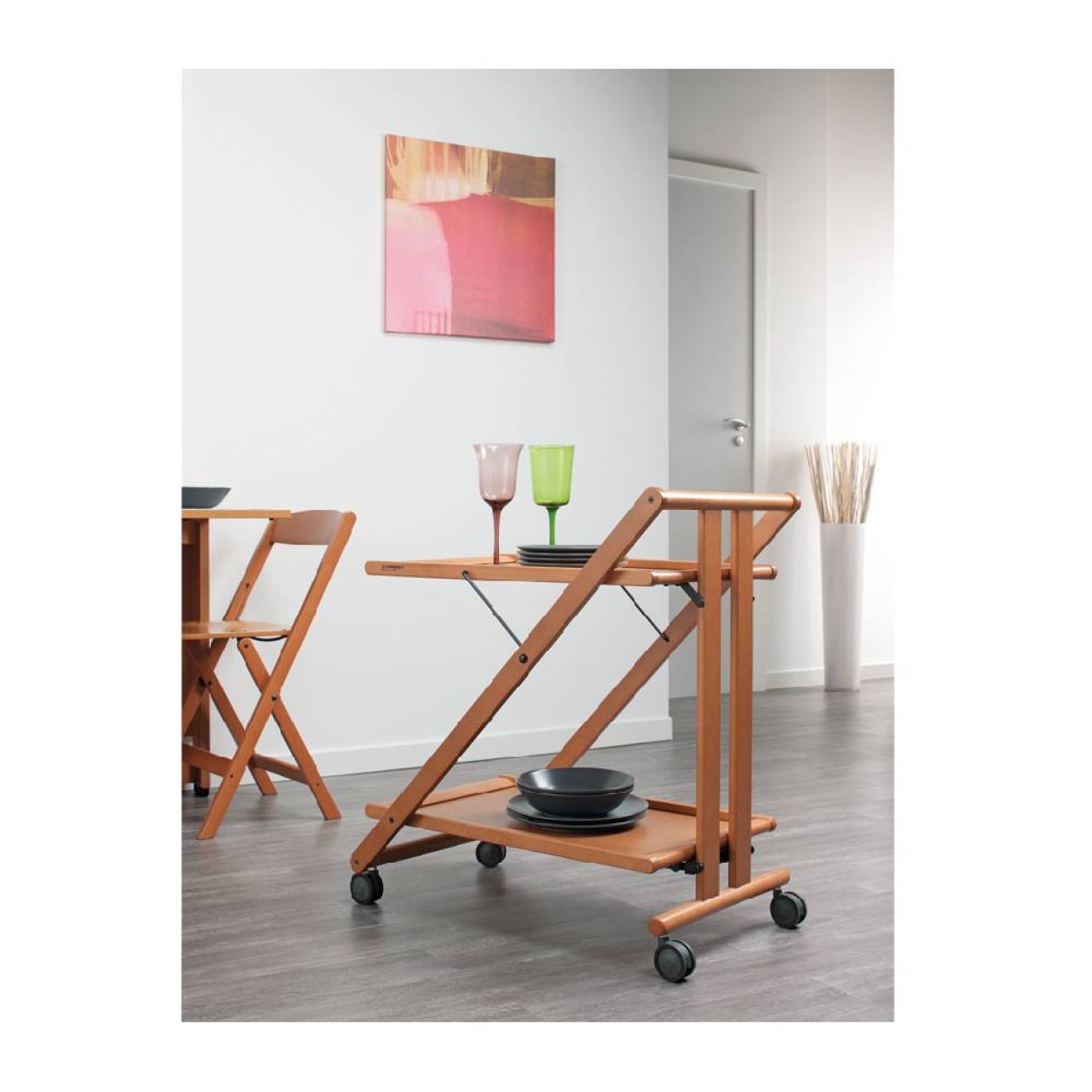 Foppapedretti Trolley walnut σειρά Sprint Τρόλεϊ/μπαρ