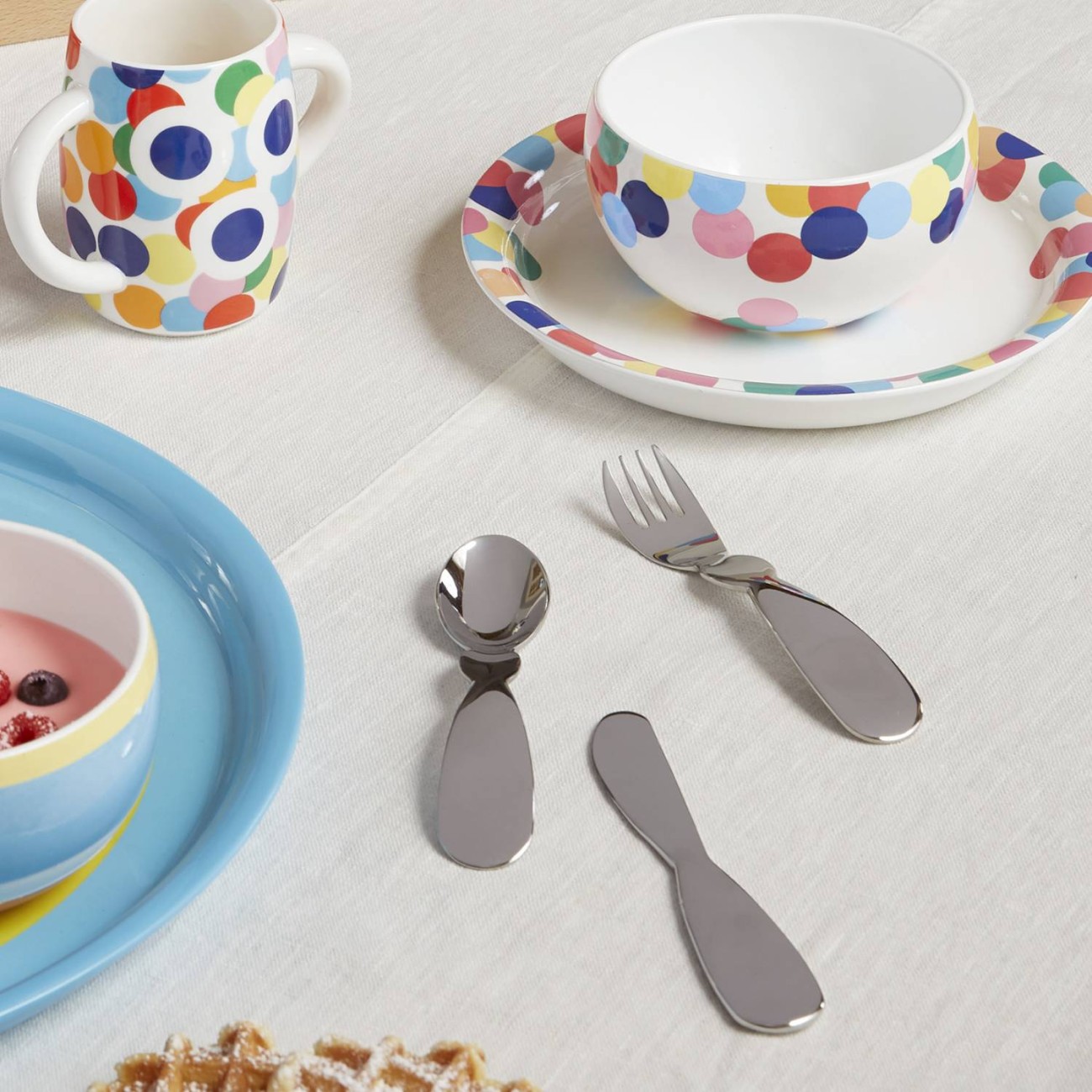 Alessi Σετ 3 τεμ. παιδικά μαχαιροπήρουνα 14 εκ. Stainless steel σειρά Alessini Παιδικά Σετ Φαγητού