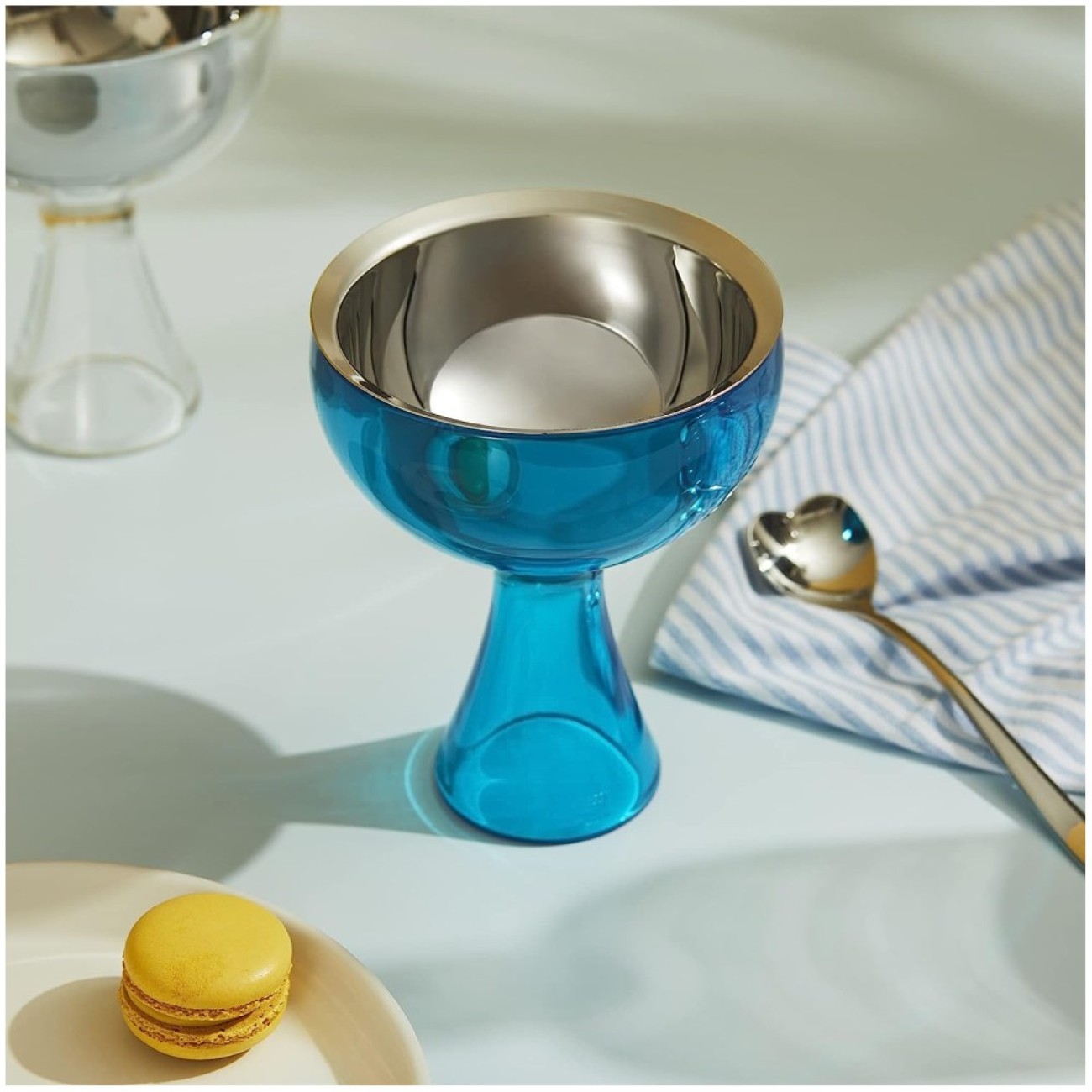 Alessi Μπολ παγωτού 250 ml. μπλε με κουτάλι ανοξείδωτο σειρά Big Love Μπολ/ Σουπιέρες