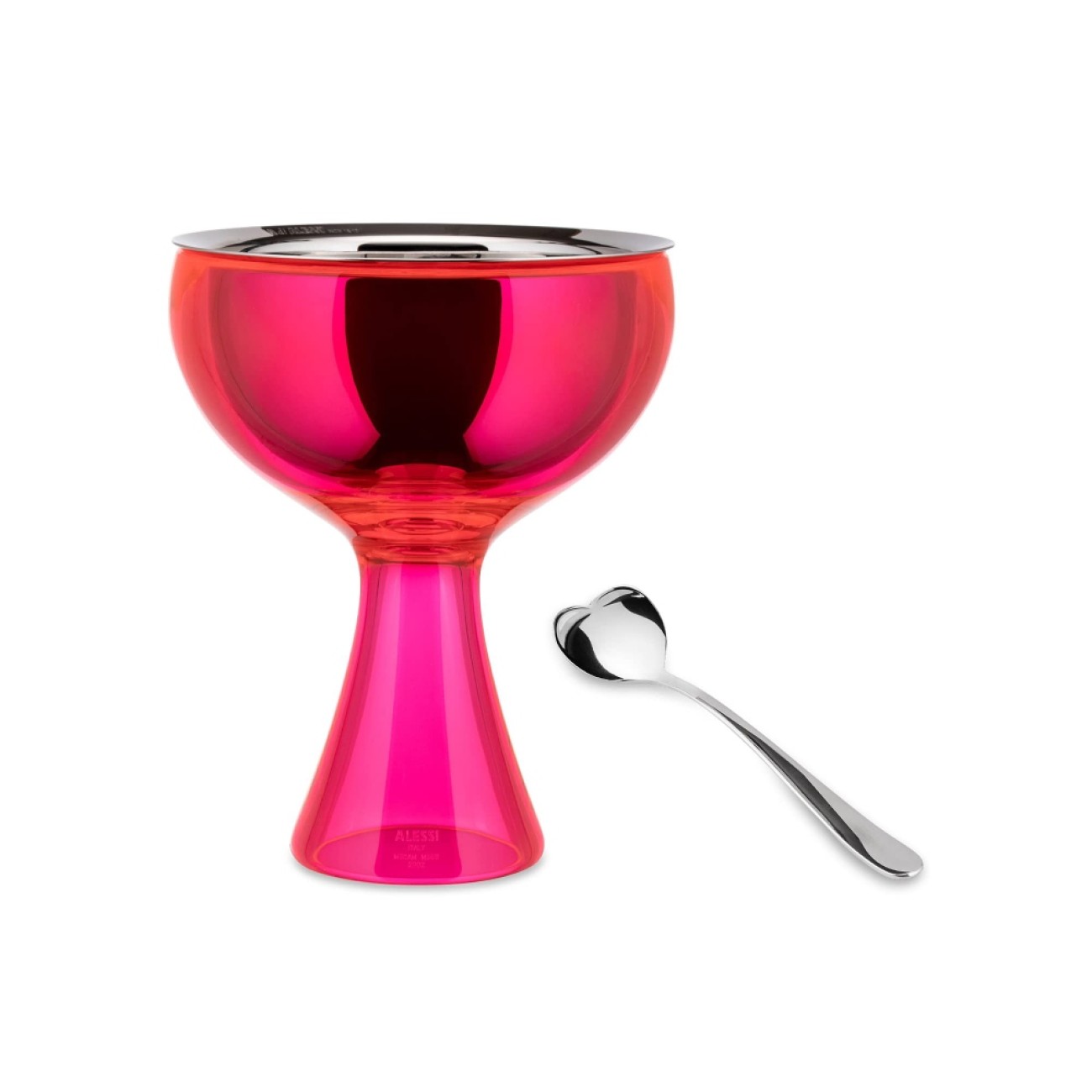 Alessi Μπολ παγωτού 250 ml. φούξια με κουτάλι ανοξείδωτο σειρά Big Love Μπολ/ Σουπιέρες