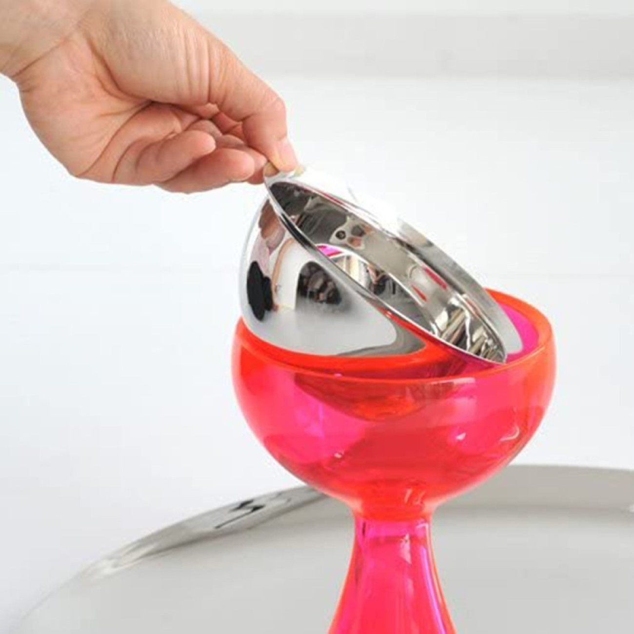 Alessi Μπολ παγωτού 250 ml. φούξια με κουτάλι ανοξείδωτο σειρά Big Love Μπολ/ Σουπιέρες