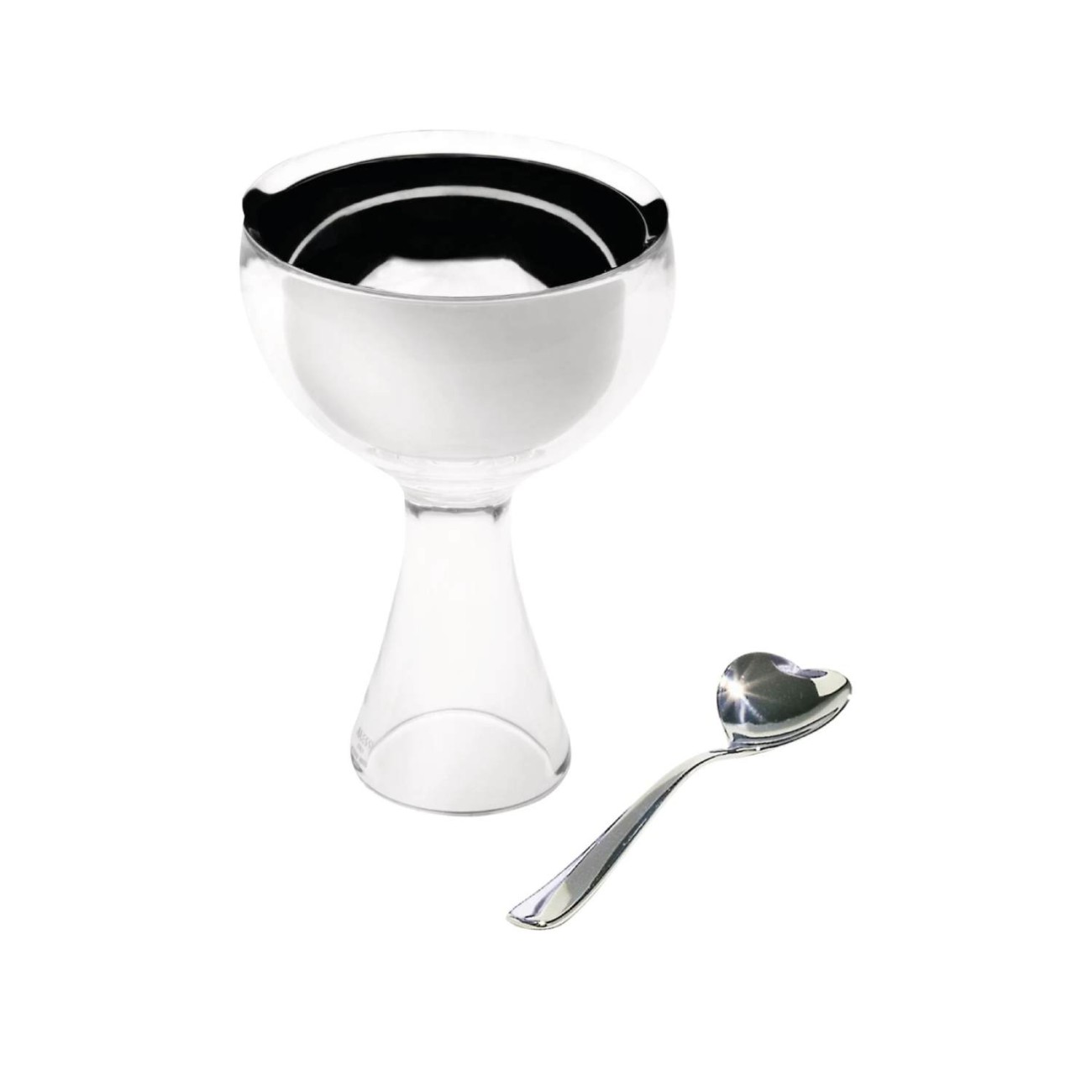 Alessi Μπολ παγωτού 250 ml. ασημένιο με κουτάλι ανοξείδωτο σειρά Big Love Μπολ/ Σουπιέρες