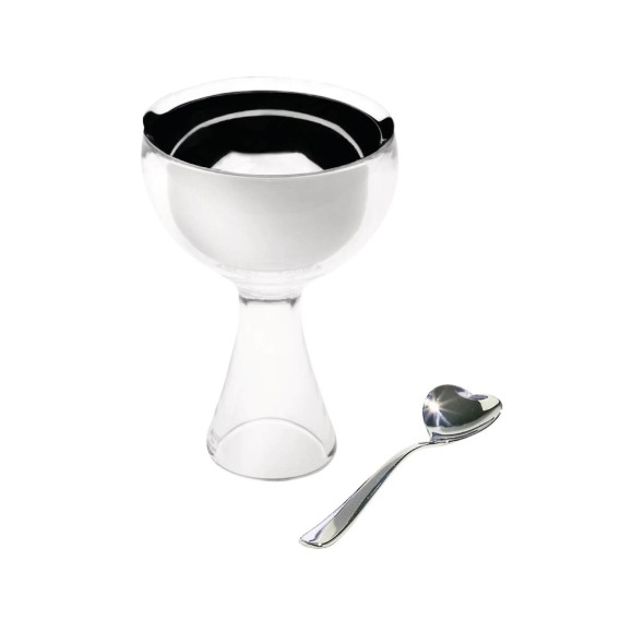 Alessi Μπολ παγωτού 250 ml. ασημένιο με κουτάλι ανοξείδωτο σειρά Big Love Alessi Μπολ παγωτού 250 ml. ασημένιο με κουτάλι ανοξείδωτο σειρά Big Love