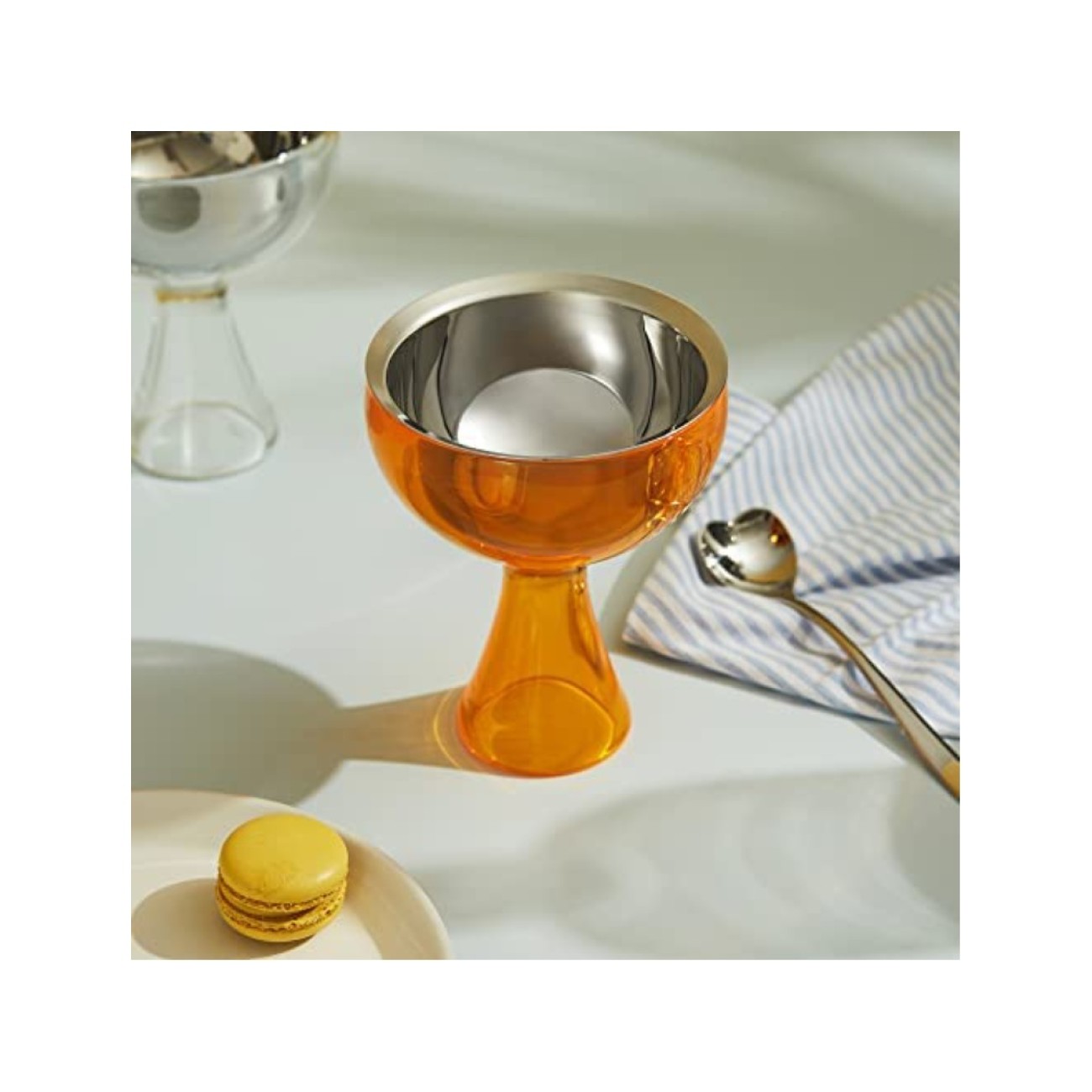 Alessi Μπολ παγωτού 250 ml. πορτοκαλί με κουτάλι ανοξείδωτο σειρά Big Love Μπολ/ Σουπιέρες