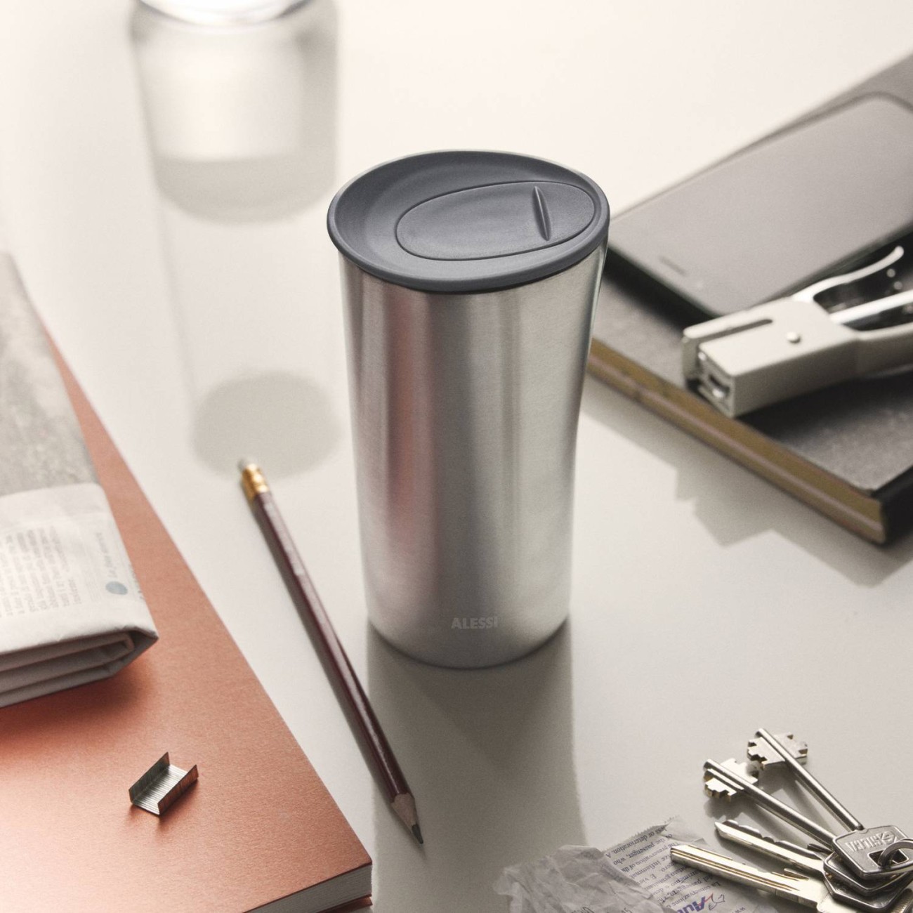 Alessi Κούπα ισοθερμική 33 cl stainless steel mat σειρά Buri Θερμός Κανάτες/Κούπες