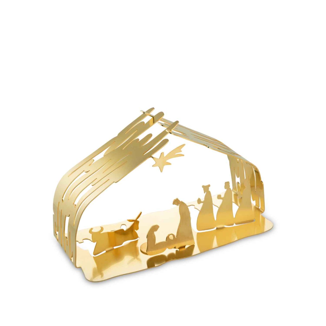 Alessi Φάτνη Gold Steel 23x13x10εκ σειρά Bark Χριστουγεννιάτικα