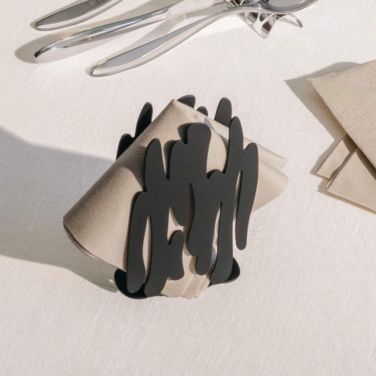 Alessi Χαρτοπετσετοθήκη 12x8,5x3εκ Μαύρη σειρά Bark Αξεσουάρ Σερβιρίσματος
