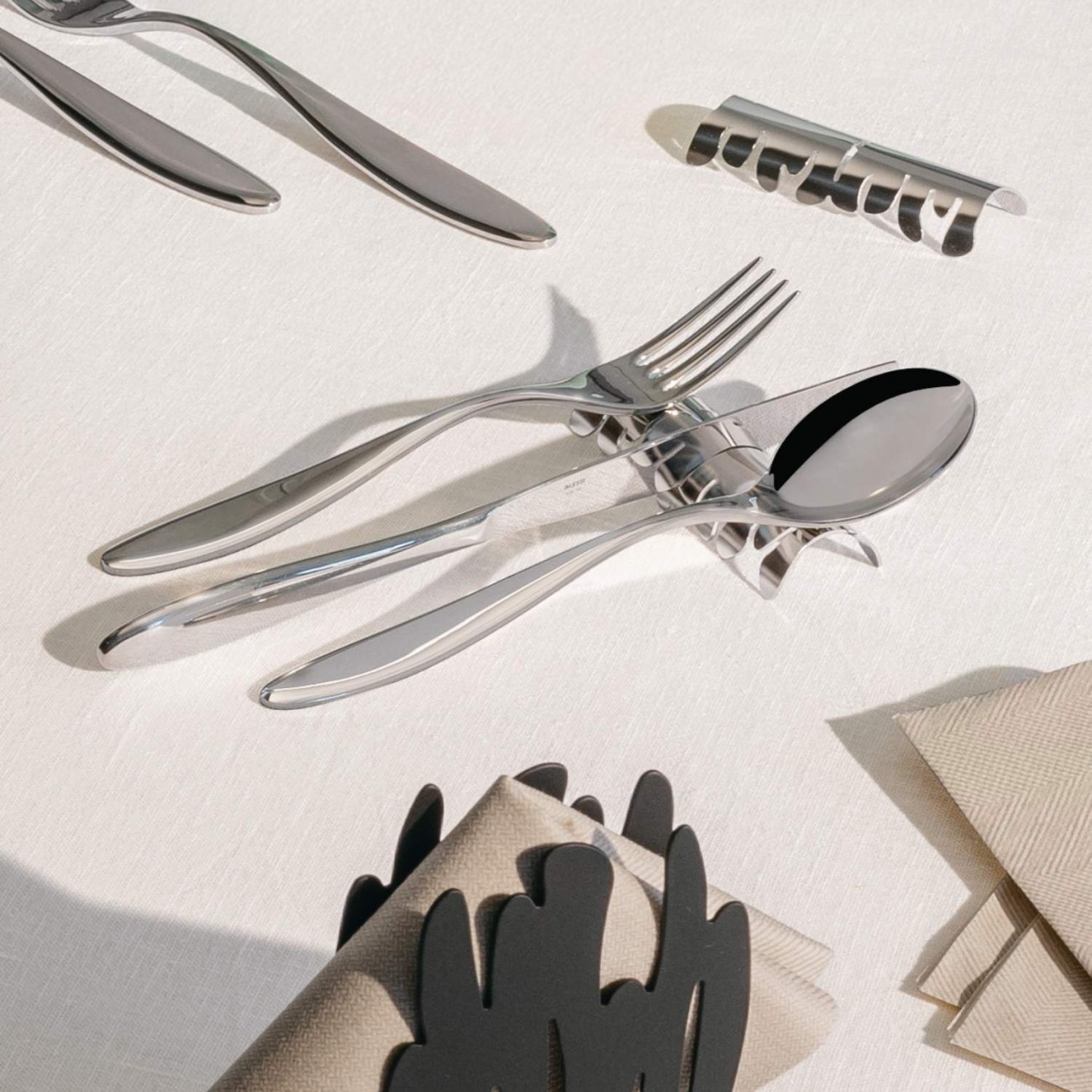 Alessi Σετ 2 Βάσεις για Μαχαιροπήρουνα stainless steel σειρά Barkrest Αξεσουάρ Σερβιρίσματος