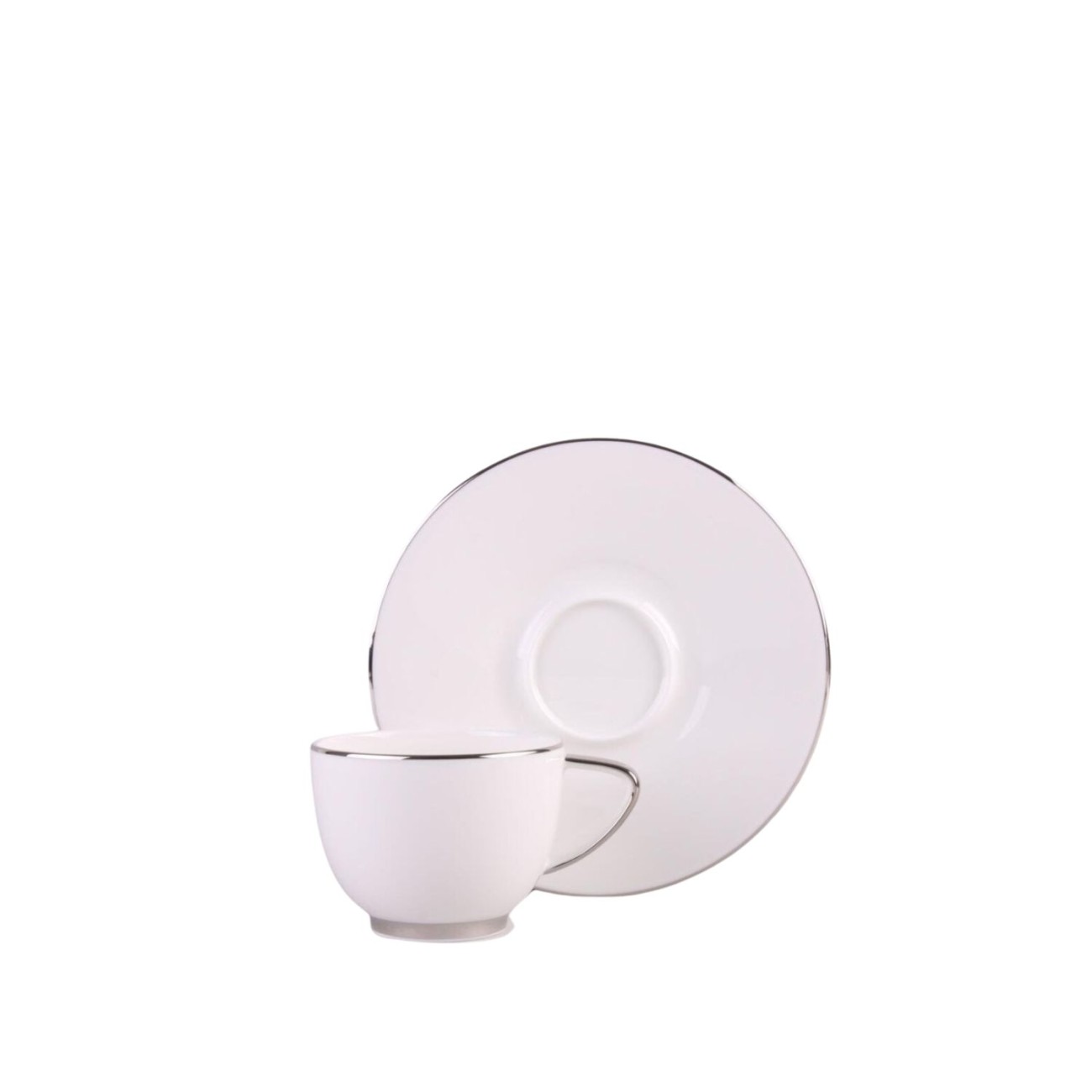 Prouna Πιάτο καφέ/τσαγιού Fine Bone China σειρά Dimora Platinum Φλυτζάνια με πιάτα