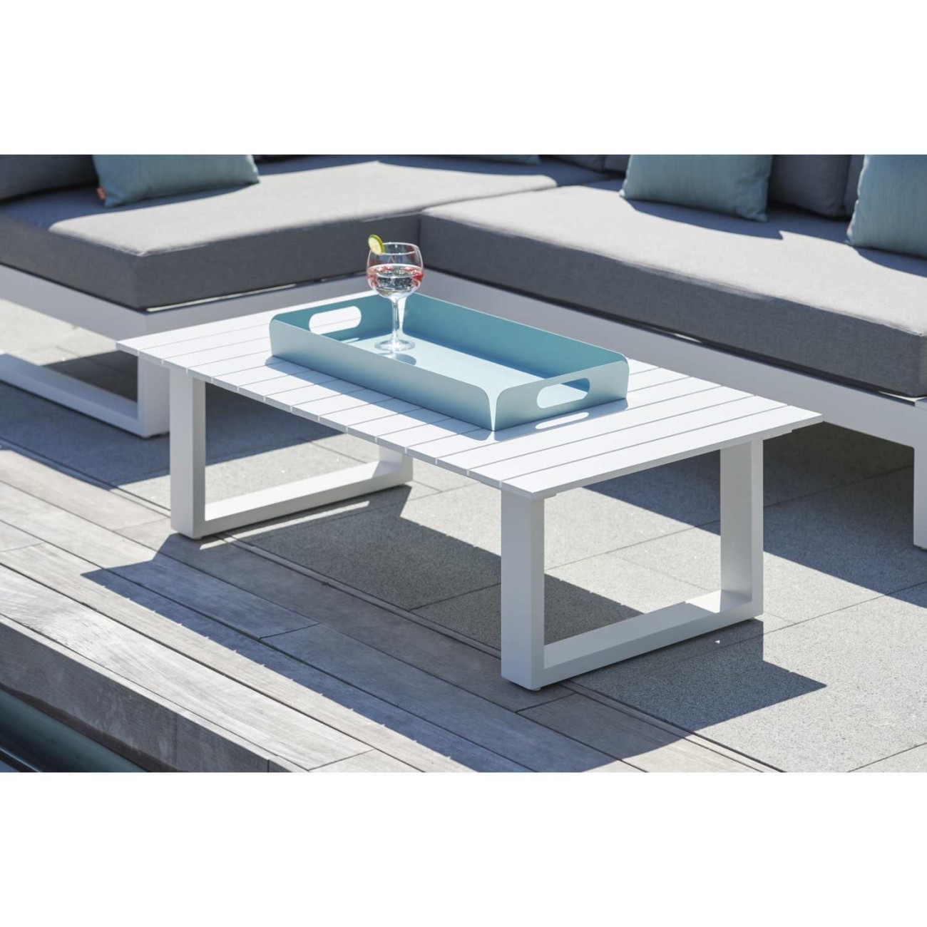 Life Outdoor Living Σαλονάκι λευκό/mist grey σετ 5 τεμ. σειρά Ibiza Έπιπλα Κήπου