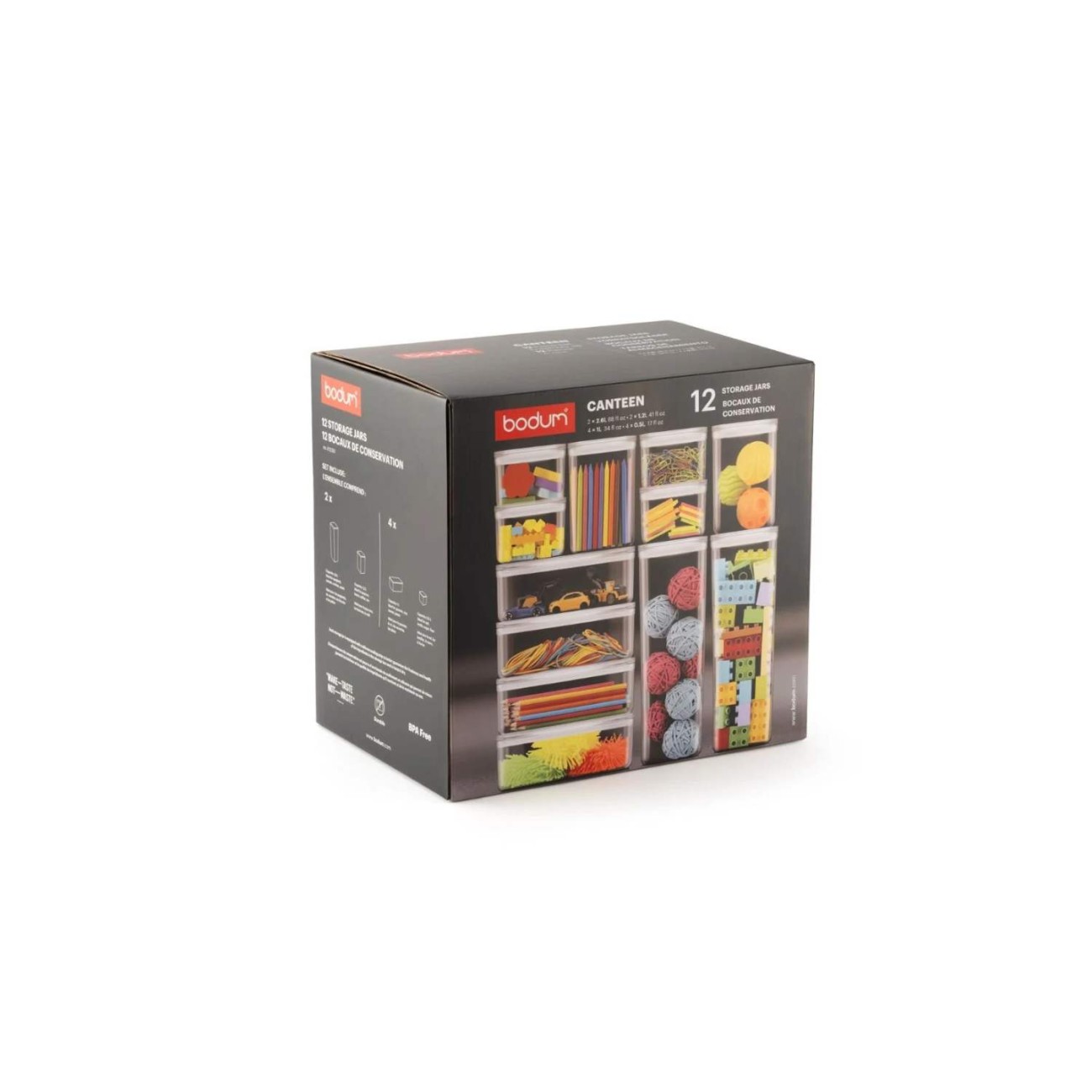 Bodum Σετ 12 δοχείων αποθήκευσης 4x1L, 2x1.2L, 4x0.5L, 2x2.6L Black  σειρά BODUM σειρά Canteen Δοχεία Τροφίμων